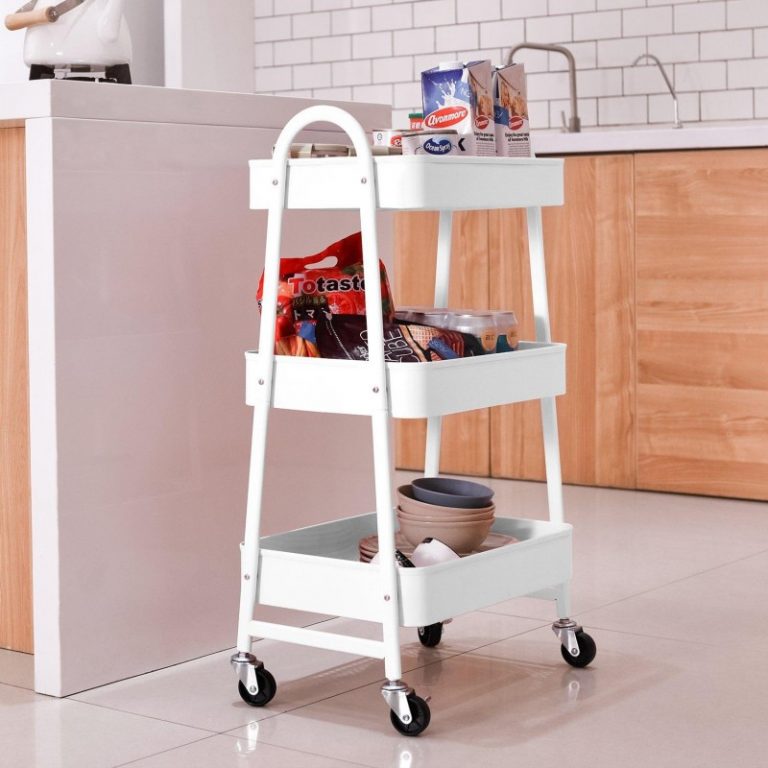 Multi-Purpose Utility Rolling Mobile Cart Trolley Organizer With 3 Tier ...